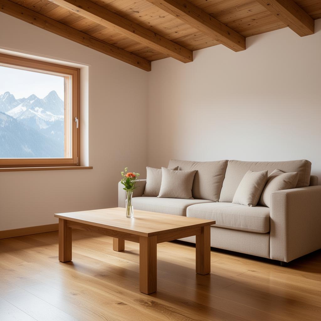 Intérieur de chalet impeccablement entretenu en Haute-Savoie